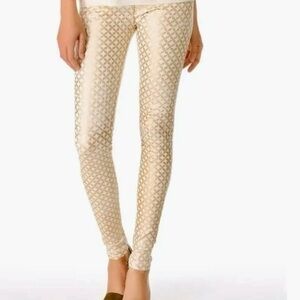🅽🅴🆆 𝗠𝗢𝗧𝗛𝗘𝗥 the Looker Crème De Love, women’s gold print jeans, size 26